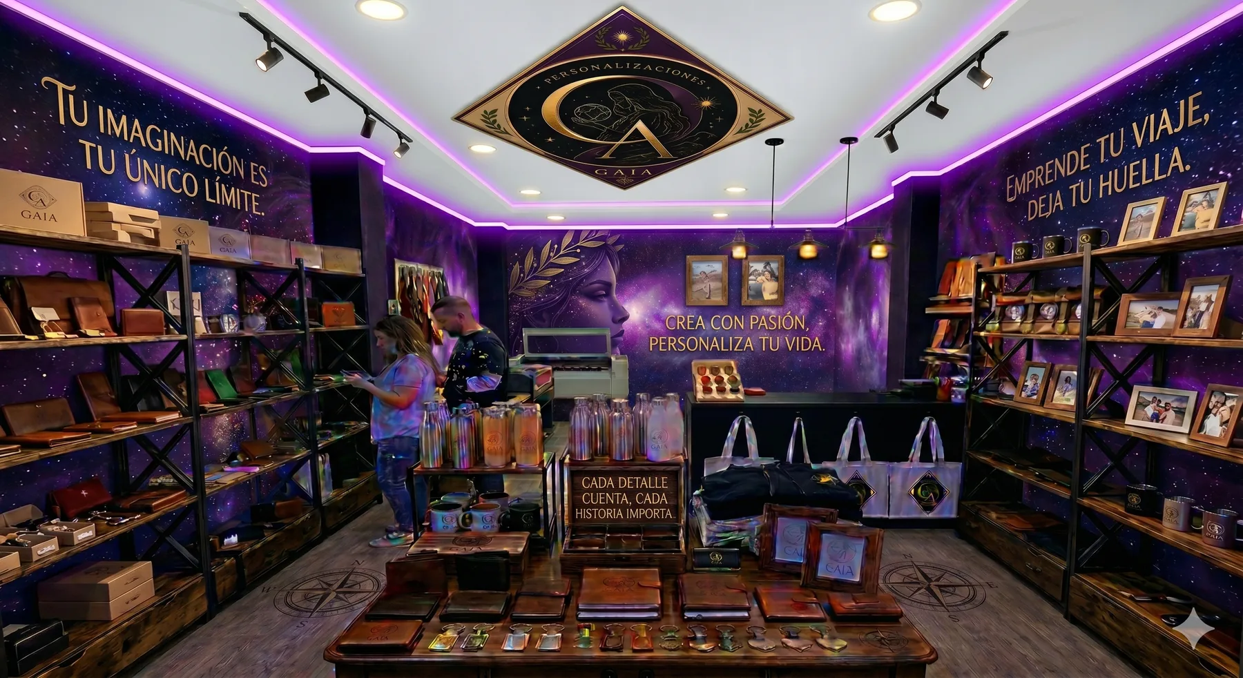 Selección de regalos personalizados preparados por GAIA